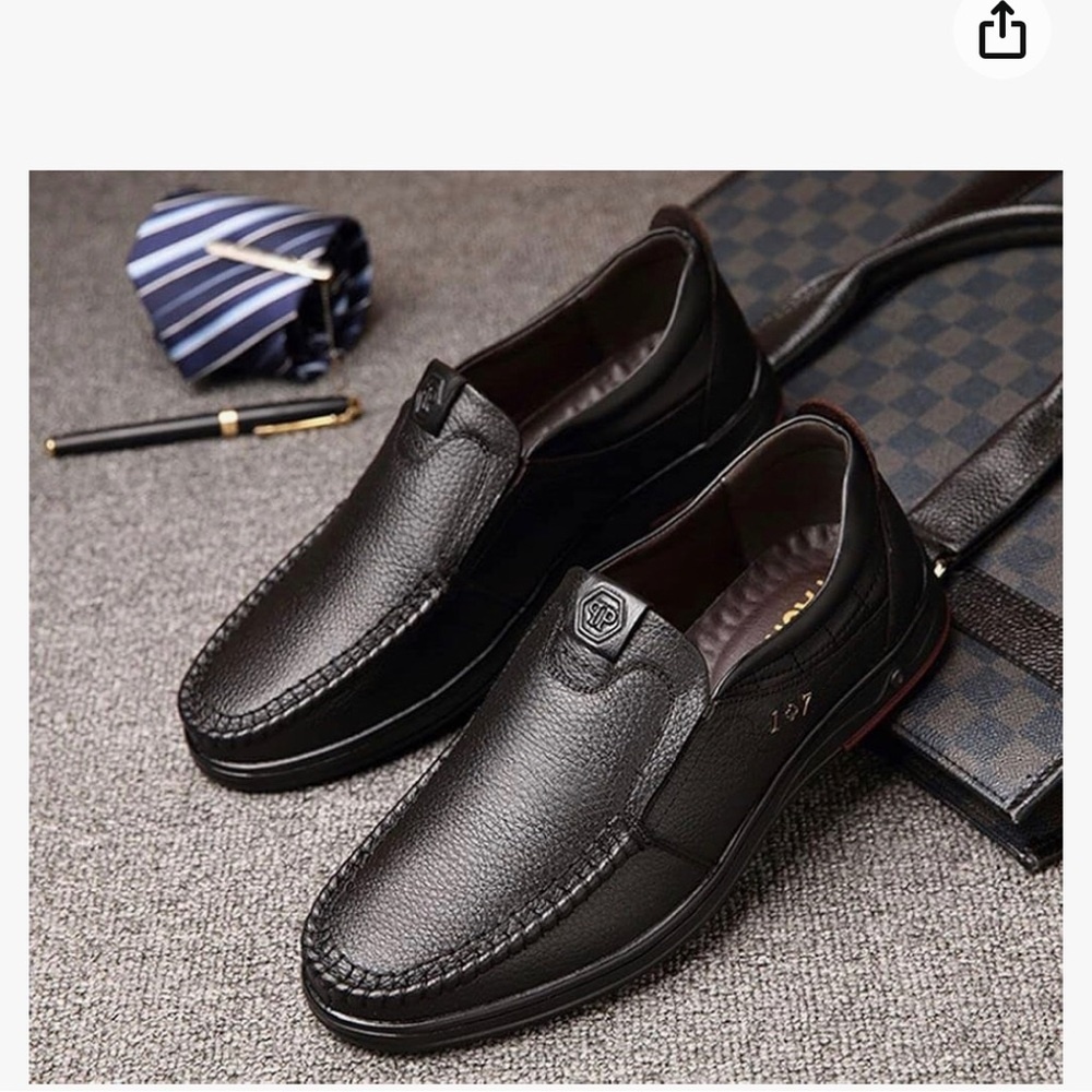 New Mens Casual Leather shoes Slip-On Comfort Size 11